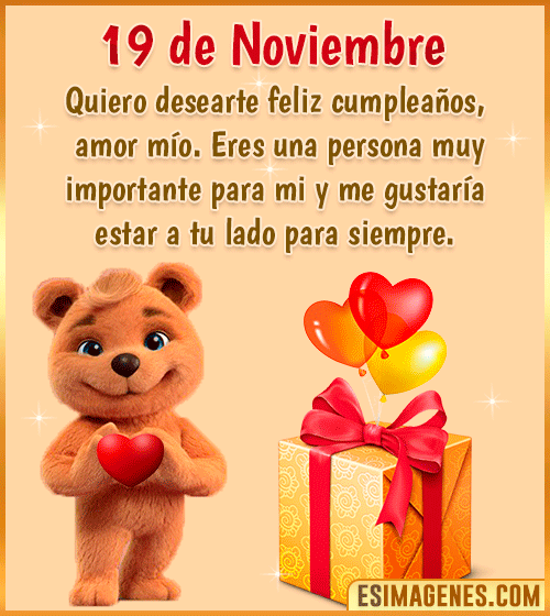 gif de cumpleanos amor 19 de Noviembre