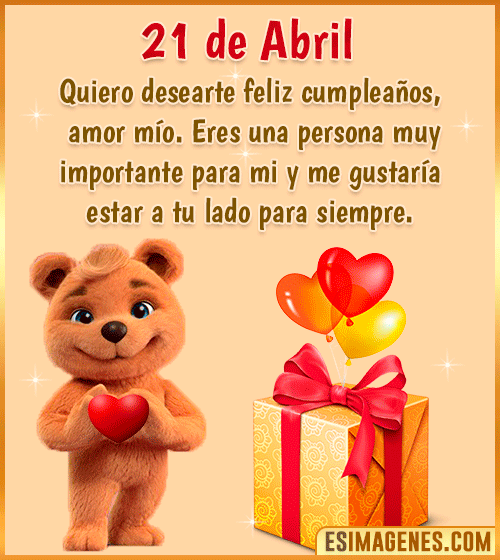 gif de cumpleanos amor 21 de Abril