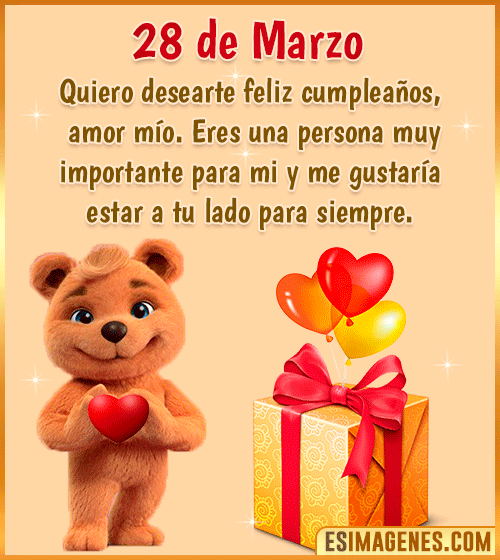 gif de cumpleanos amor 28 de Marzo