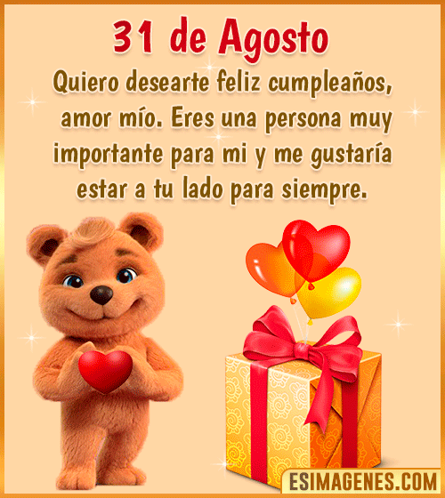 gif de cumpleanos amor 31 de Agosto