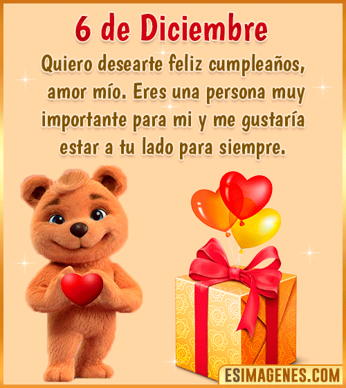 gif de cumpleanos amor 6 de Diciembre