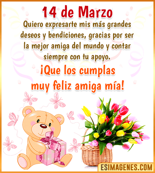 gif de cumpleanos para amiga 14 de Marzo