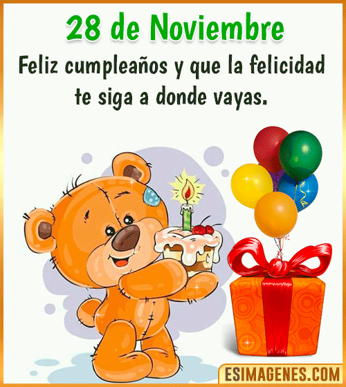 gif de feliz cumpleanos 28 de Noviembre