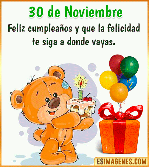 gif de feliz cumpleanos 30 de Noviembre