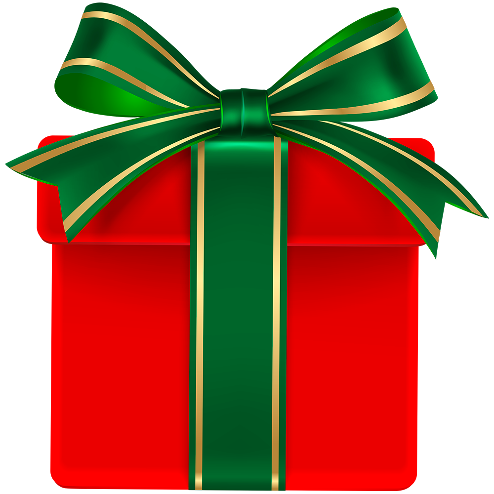 caja de regalo rojo verde