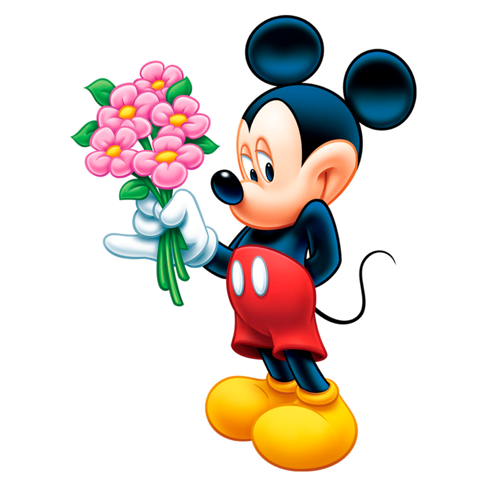 mickey mouse con flores