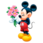 mickey mouse con flores